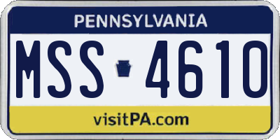 PA license plate MSS4610