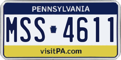 PA license plate MSS4611