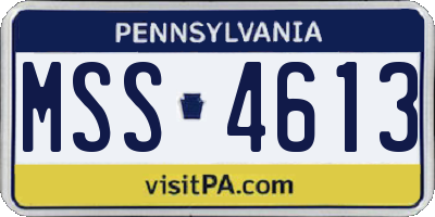 PA license plate MSS4613