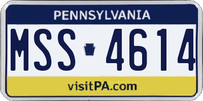 PA license plate MSS4614
