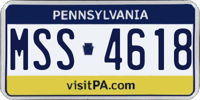 PA license plate MSS4618