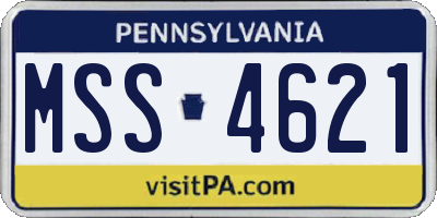 PA license plate MSS4621