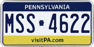 PA license plate MSS4622