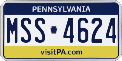 PA license plate MSS4624