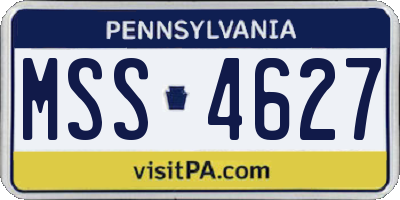 PA license plate MSS4627