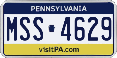 PA license plate MSS4629