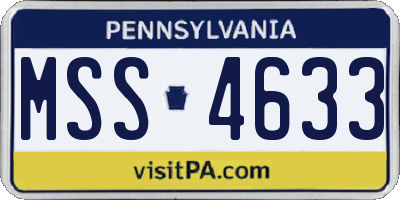 PA license plate MSS4633