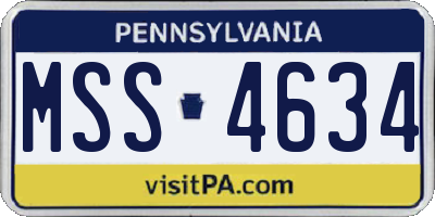 PA license plate MSS4634
