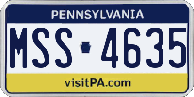 PA license plate MSS4635
