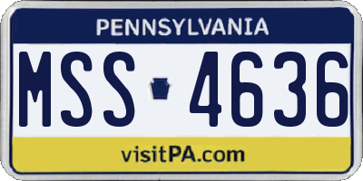 PA license plate MSS4636