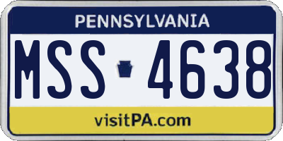 PA license plate MSS4638