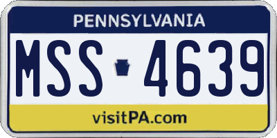 PA license plate MSS4639