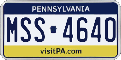 PA license plate MSS4640