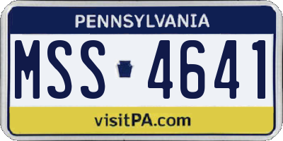 PA license plate MSS4641
