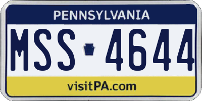 PA license plate MSS4644
