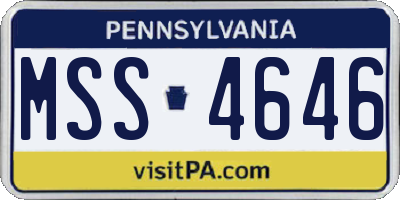 PA license plate MSS4646