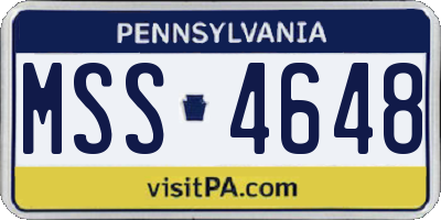 PA license plate MSS4648