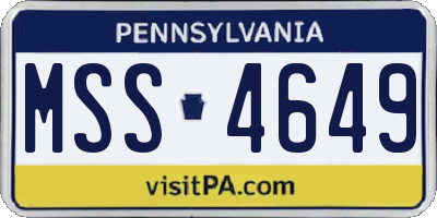 PA license plate MSS4649