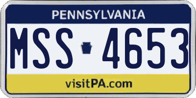 PA license plate MSS4653