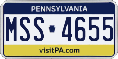PA license plate MSS4655