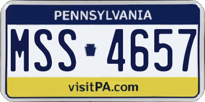 PA license plate MSS4657