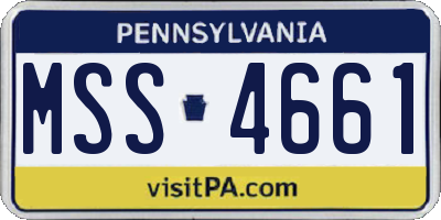 PA license plate MSS4661