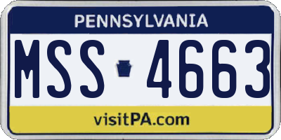 PA license plate MSS4663