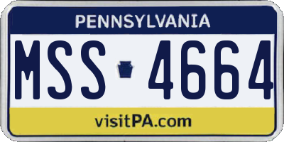 PA license plate MSS4664