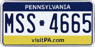 PA license plate MSS4665