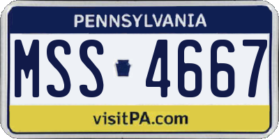 PA license plate MSS4667