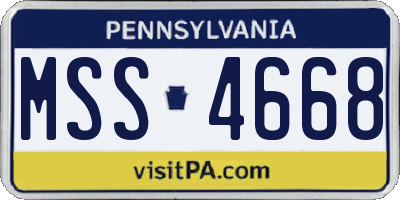 PA license plate MSS4668