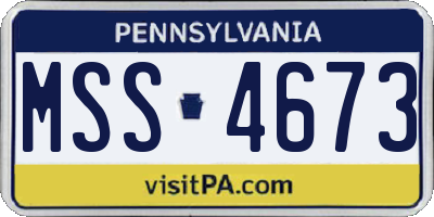 PA license plate MSS4673