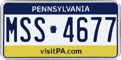 PA license plate MSS4677