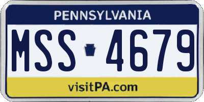 PA license plate MSS4679