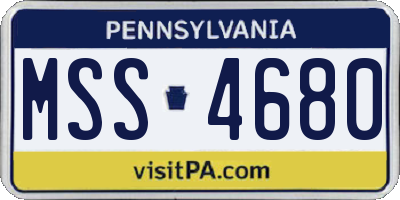 PA license plate MSS4680