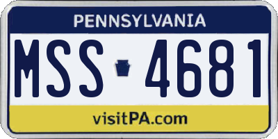 PA license plate MSS4681