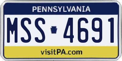 PA license plate MSS4691