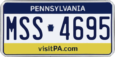 PA license plate MSS4695
