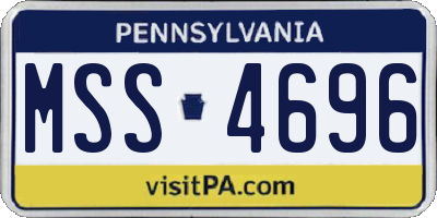 PA license plate MSS4696