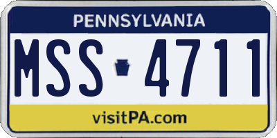 PA license plate MSS4711