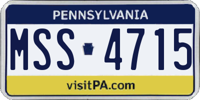 PA license plate MSS4715