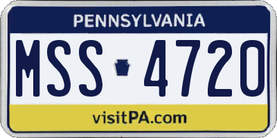 PA license plate MSS4720