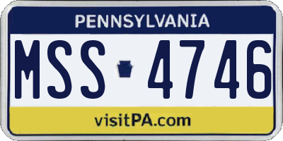 PA license plate MSS4746