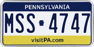 PA license plate MSS4747