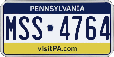 PA license plate MSS4764