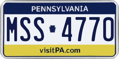 PA license plate MSS4770