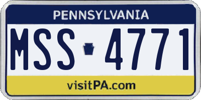 PA license plate MSS4771