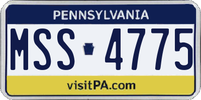 PA license plate MSS4775