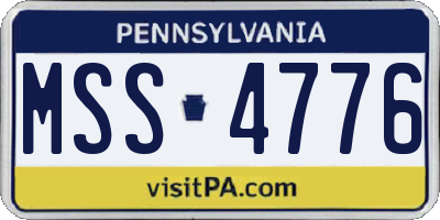 PA license plate MSS4776