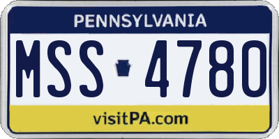 PA license plate MSS4780
